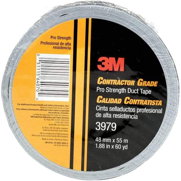 3M - 60 Yds Silver Duct Tape - 8 mil, Rubber Adhesive - Industrial Tool & Supply