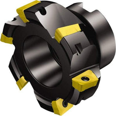 Sandvik Coromant - 5 Inserts, 66mm Cut Diam, 22mm Arbor Diam, 15.7mm Max Depth of Cut, Indexable Square-Shoulder Face Mill - 90° Lead Angle, 40mm High, R390-17.. Insert Compatibility, Through Coolant, Series CoroMill 390 - Industrial Tool & Supply