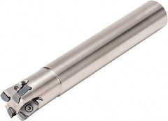 Kyocera - 18mm Cut Diam, 1mm Max Depth, 16mm Shank Diam, Cylindrical Shank Indexable High-Feed End Mill - Screw Holding Method, LOGU 030310ER-GM Insert, MFH Toolholder, Through Coolant - Industrial Tool & Supply