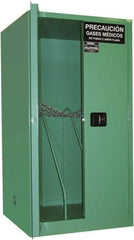 Securall Cabinets - 2 Door, Green Steel Standard Safety Cabinet for Flammable and Combustible Liquids - 65" High x 34" Wide x 34" Deep, Manual Closing Door, 3 Point Key Lock, H Cylinder Capacity - Industrial Tool & Supply