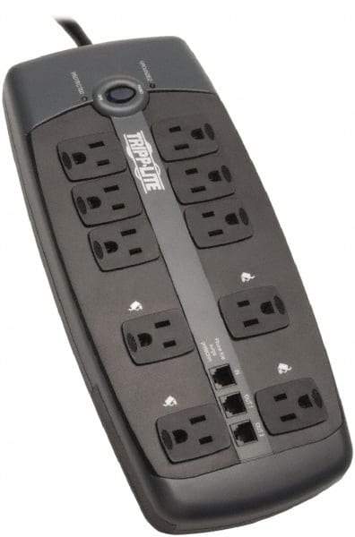Tripp-Lite - 10 Outlets, 120 VAC15 Amps, 8' Cord, Power Outlet Strip - Floor, Keyhole Mount, 5-15 NEMA Configuration, 1.8" Strip - Industrial Tool & Supply