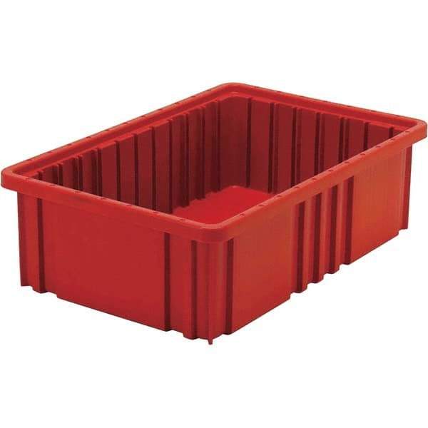 Quantum Storage - 40 Lb Load Capacity Red Polypropylene Dividable Container - Stacking, 5" Long x 10.9" Wide x 16-1/2" High - Industrial Tool & Supply