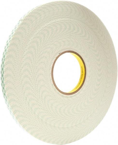 3M - 3/4" x 5 Yd Acrylic Adhesive Double Sided Tape - 0.06" Thick, Urethane Foam Liner, Series 4026W - Industrial Tool & Supply