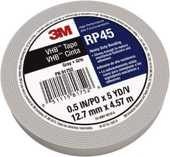 3M - 3/4" x 5 Yd Acrylic Adhesive Double Sided Tape - 0.04" Thick, Polyethylene Foam Liner, Series RP45 - Industrial Tool & Supply