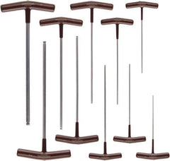 Paramount - 10 Piece T-Handle Cushion Grip Ball End Hex Key Set - Hex Range 3/32 to 3/8", Protanium High Torque Steel - Industrial Tool & Supply