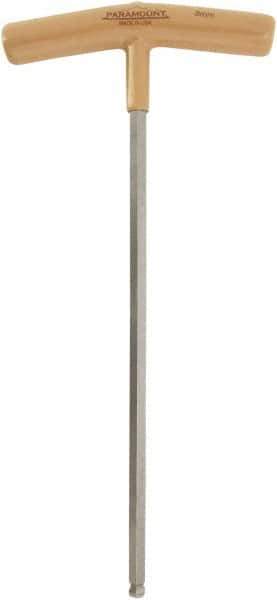 Paramount - 8mm Hex, T-Handle Cushion Grip, Ball End Hex Key - 11-13/64" OAL, Protanium High Torque Steel, Metric System of Measurement - Industrial Tool & Supply