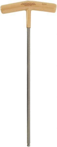Paramount - 6mm Hex, T-Handle Cushion Grip, Ball End Hex Key - 10-1/2" OAL, Protanium High Torque Steel, Metric System of Measurement - Industrial Tool & Supply