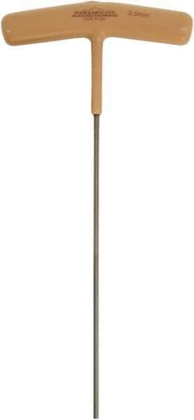 Paramount - 2.5mm Hex, T-Handle Cushion Grip, Hex Key - 6-51/64" OAL, Protanium High Torque Steel, Metric System of Measurement - Industrial Tool & Supply