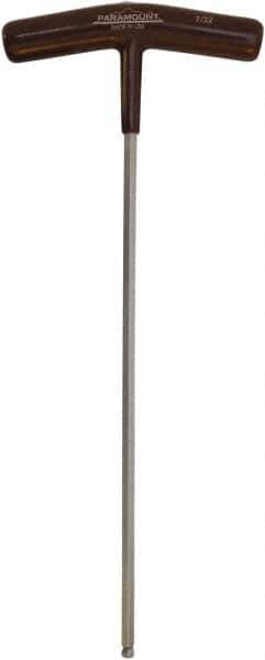 Paramount - 7/32" Hex, T-Handle Cushion Grip, Ball End Hex Key - 10-19/64" OAL, Protanium High Torque Steel, Inch System of Measurement - Industrial Tool & Supply
