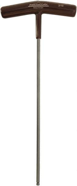 Paramount - 3/16" Hex, T-Handle Cushion Grip, Ball End Hex Key - 9-51/64" OAL, Protanium High Torque Steel, Inch System of Measurement - Industrial Tool & Supply