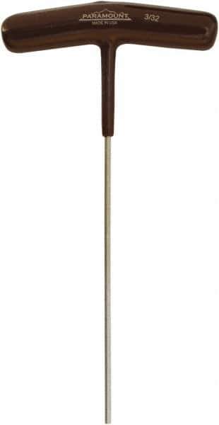 Paramount - 3/32" Hex, T-Handle Cushion Grip, Hex Key - 6-7/64" OAL, Protanium High Torque Steel, Inch System of Measurement - Industrial Tool & Supply