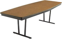 Barricks - 36" Long x 96" Wide x 30" High, Folding Table - Walnut & Black - Industrial Tool & Supply