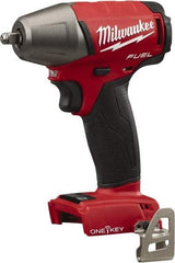 Milwaukee Tool - 3/8" Drive 18 Volt Pistol Grip Cordless Impact Wrench & Ratchet - 2,500 RPM, 0 to 3,200 BPM, 210 Ft/Lb Torque, Lithium-Ion Batteries Not Included - Industrial Tool & Supply