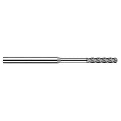 ‎0.025″ Dia. × 1/8″ Shank × 1/8″ DOC × 2-1/2″ OAL, CVD Diamond, 4 Flute, Ballnose End Mill - Exact Industrial Supply