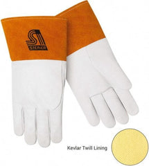 Steiner - Size XL Kevlar Lined Goatskin Welding Glove - 12" OAL, Gauntlet Cuff, Straight Thumb, For TIG - Industrial Tool & Supply