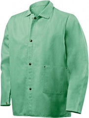 Steiner - Size 4XL Flame Resistant/Retardant Jacket - Green, Cotton & Nylon, Snaps Closure, 66 to 68" Chest - Industrial Tool & Supply