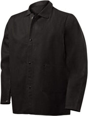 Steiner - Size M Flame Resistant/Retardant Jacket - Black, Cotton & Nylon, Snaps Closure, 44 to 46" Chest - Industrial Tool & Supply