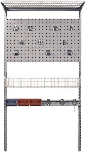 Triton - 33" Long Gray Pegboard Wall Mounted Storage - For Use with LocBoards, LocHook Assts, Wire Shelves, Wire Baskets, Hanging Bins & Mounting Hardware - Industrial Tool & Supply