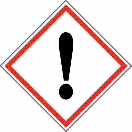 NMC - Hazardous Materials Label, Header: Harmful Irritant Warning - Legend: GHS - Graphic, English, Black & Red, 4" Long x 4" High, No Coating - Industrial Tool & Supply