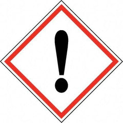 NMC - Hazardous Materials Label, Header: Harmful Irritant Warning - Legend: GHS - Graphic, English, Black & Red, 4" Long x 4" High, No Coating - Industrial Tool & Supply