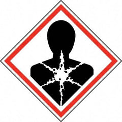 NMC - Hazardous Materials Label, Header: Health Hazard - Legend: GHS - Graphic, English, Black & Red, 4" Long x 4" High, No Coating - Industrial Tool & Supply