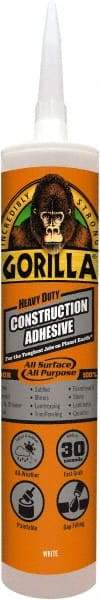 Gorilla Glue - White, Cartridge Silyl Terminated Polyether Construction Adhesive - -40 to 200°F Service Temperature, Indoor & Outdoor - Industrial Tool & Supply