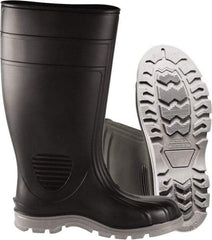 PRO-SAFE - Unisex Size 7 Medium Width Steel Work Boot - Black, PVC Blend Upper, 15" High, Non-Slip, Waterproof - Industrial Tool & Supply