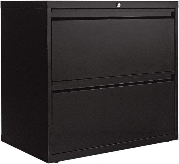 ALERA - 30" Wide x 28.38" High x 19-1/4" Deep, 2 Drawer Lateral File - Steel, Black - Industrial Tool & Supply