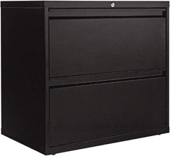 ALERA - 30" Wide x 28.38" High x 19-1/4" Deep, 2 Drawer Lateral File - Steel, Black - Industrial Tool & Supply