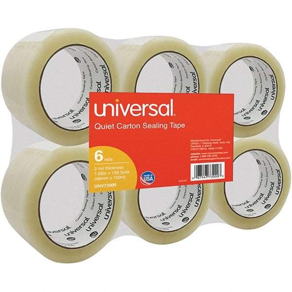 UNIVERSAL - 48mm Wide x 2mm Thick x 100m Long, 73000 Box Sealing & Label Protection Tape - Clear - Industrial Tool & Supply