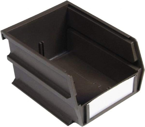 Triton - 12 Lb. Load Capacity, 7-3/8" Deep, Brown Polypropylene Hopper Stacking Bin - 3" High x 4-1/8" Wide x 7-3/8" Long - Industrial Tool & Supply