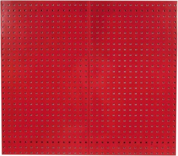 Triton - 24" Wide x 42-1/2" High Industrial Steel Tool Peg Board System - 2 Panels, Steel with Epoxy Coating, Red - Industrial Tool & Supply