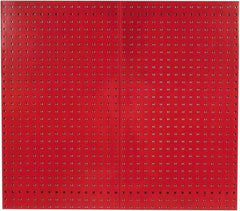 Triton - 24" Wide x 42-1/2" High Industrial Steel Tool Peg Board System - 2 Panels, Steel with Epoxy Coating, Red - Industrial Tool & Supply