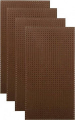 Triton - 24" Wide x 48" High Peg Board Storage Board - 4 Panels, Hardboard, Brown - Industrial Tool & Supply