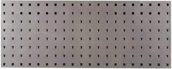 Triton - 30" Wide x 12" High Peg Board Strip - 1 Panel, Steel with Epoxy Coating, Silver - Industrial Tool & Supply