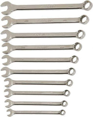 Ability One - 11 Piece, 3/8" to 1", 12 Point Combination Wrench Set - Inch Measurement Standard, Chrome Finish - Industrial Tool & Supply