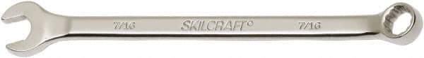 Ability One - 7/16" 12 Point Combination Wrench - 15° Offset Angle, Steel, Chrome Finish - Industrial Tool & Supply