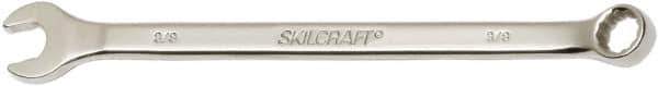 Ability One - 3/8" 12 Point Combination Wrench - 15° Offset Angle, Steel, Chrome Finish - Industrial Tool & Supply