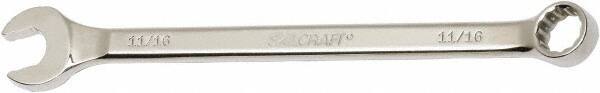 Ability One - 11/16" 12 Point Combination Wrench - 15° Offset Angle, Steel, Chrome Finish - Industrial Tool & Supply