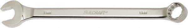 Ability One - 19mm 12 Point Combination Wrench - 15° Offset Angle, Steel, Chrome Finish - Industrial Tool & Supply