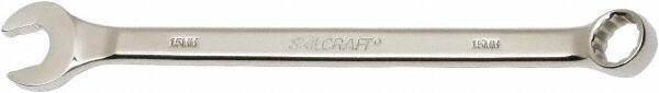 Ability One - 15mm 12 Point Combination Wrench - 15° Offset Angle, Steel, Chrome Finish - Industrial Tool & Supply