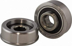 USDI - 1 Row, 1-1/2" OD, 7/16" Hex Double Shield Conveyor Roller Bearing - 635 Lb Capacity, 550 Max RPM, with Flange, Steel with Zinc Housing - Industrial Tool & Supply