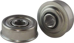 USDI - 1 Row, 2.265" OD, 5/8" Hex Single Seal Conveyor Roller Bearing - 425 Lb Capacity, 550 Max RPM, with Flange, Steel with Zinc Housing - Industrial Tool & Supply