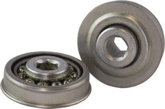 USDI - 1 Row, 1.897" OD, 7/16" Hex Single Seal Conveyor Roller Bearing - 190 Lb Capacity, 550 Max RPM, with Flange, Steel with Zinc Housing - Industrial Tool & Supply