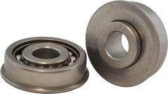 USDI - 1 Row, 1-3/4" OD, 3/4" Bore Diam, Round Open Conveyor Roller Bearing - 195 Lb Capacity, 550 Max RPM, with Flange, Steel with Steel Housing - Industrial Tool & Supply