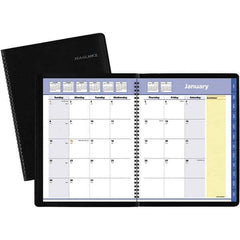AT-A-GLANCE - 12 Sheet, 8-1/4 x 10-7/8", Monthly Planner - Black - Industrial Tool & Supply