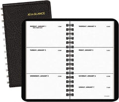 AT-A-GLANCE - 52 Sheet, 2-1/2 x 4-1/2", Weekly Planner - Black - Industrial Tool & Supply