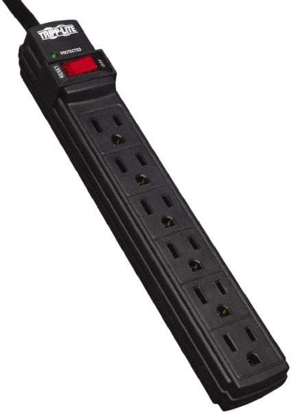 Tripp-Lite - 6 Outlets, 120 VAC15 Amps, 6' Cord, Power Outlet Strip - Floor, Keyhole Mount, 5-15 NEMA Configuration, 1.1" Strip - Industrial Tool & Supply
