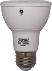 GE Lighting - 7 Watt LED Flood/Spot Medium Screw Lamp - 3,000°K Color Temp, 520 Lumens, 120 Volts, Dimmable, PAR20, 25,000 hr Avg Life - Industrial Tool & Supply