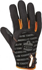 Ergodyne - Size M (8) Polyester Blend Work Gloves - For Mechanic's & Lifting, Uncoated, Hook & Loop Cuff, Full Fingered, Black, Paired - Industrial Tool & Supply